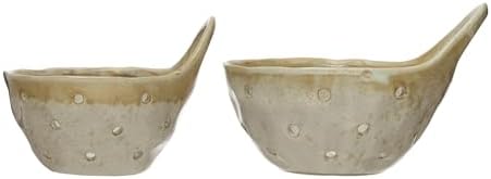 Creative Co-Op Stoneware Colanders Set of 2