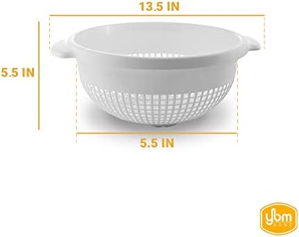 Durable 2-Handle Plastic Colander for Pasta More