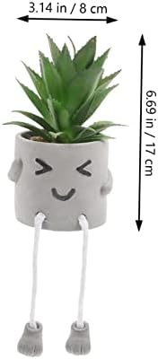 Cabilock Cute Expression Faux Potted Plant