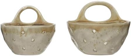 Creative Co-Op Stoneware Colanders Set of 2