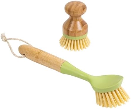 Bamboo Naturals Greenery Mini Scrub Dish Brush Set 2PC