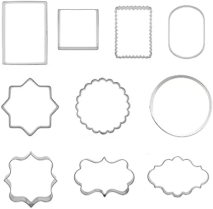 10 Piece Plaque Frame Cookie Cutter Set