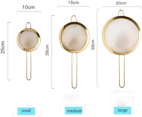 Premium Stainless Steel Colander with Golden Design for Effortless Cooking 15CM