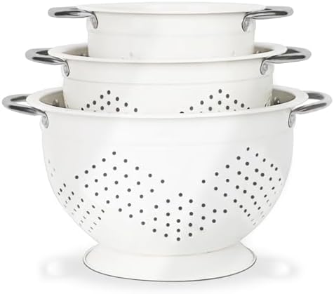 Quick-Draining 3-Piece Colander Set for Kitchen Use