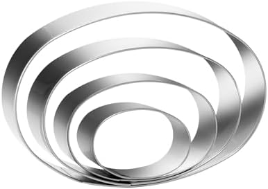 ANCKNE Four-Sized Stainless Steel Oval Cookie Cutters Set