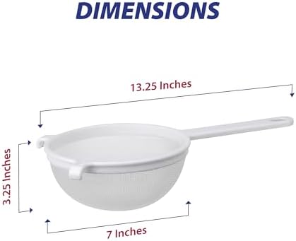 HIC Double-Ear Fine Mesh Strainer BPA-Free 7-Inch Colander