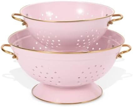 BeFare Metal Colander Set 35 5 Qt Self-Draining Powder Coated Kitchen Essentials