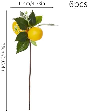 6-Piece Faux Lemon Bushes for Home Kitchen Decor