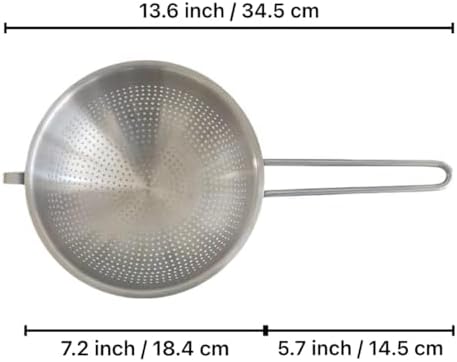 7-Inch Stainless Steel Colander with Handle for Easy Straining