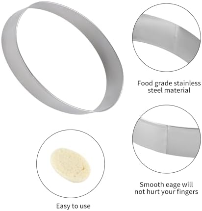 ANCKNE Four-Sized Stainless Steel Oval Cookie Cutters Set