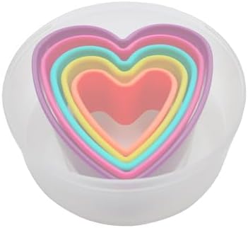 5 Piece Heart Cookie Cutter Set for Baking Delightful Heart-Shaped Cookies
