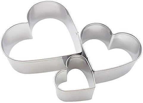 Artisanal Stainless Steel Heart Cookie Cutter Set - 3 Piece Set