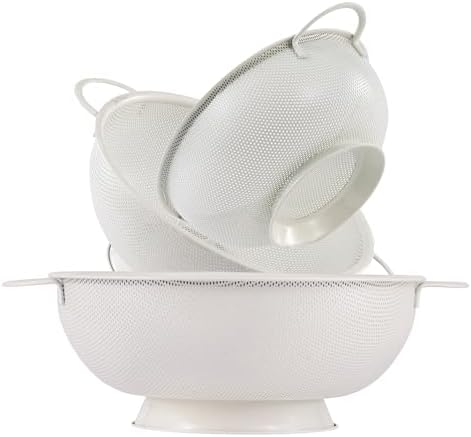 3-Piece Stainless Steel Colander Set for Kitchen Use