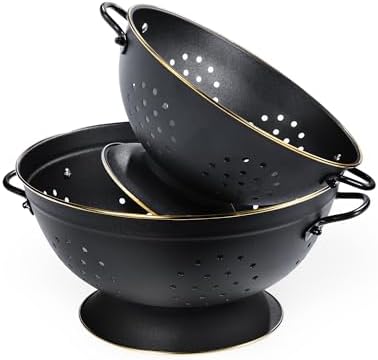 BeFare Metal Colander Set of 2 Matte Black