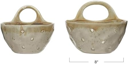Creative Co-Op Stoneware Colanders Set of 2