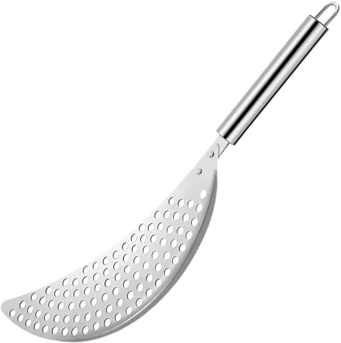 Held Crescent Drainer Pan Pot Strainer with Handle