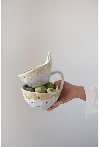 Creative Co-Op Stoneware Colanders Set of 2