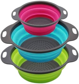 Collapsible Silicone Colander for Pasta Veggies Storage