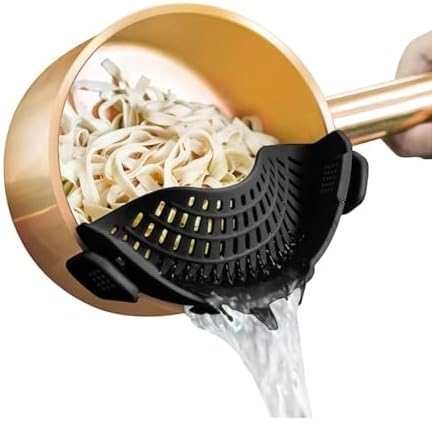 Clips On Silicone Food Strainer Perfect for Straining in the Kitchen