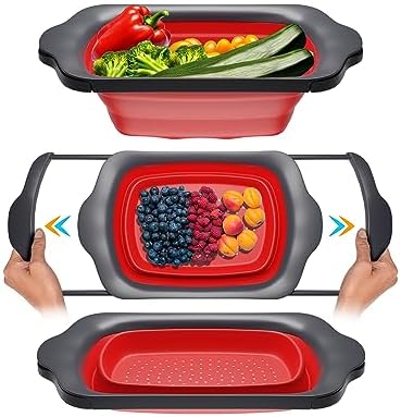 Collapsible Silicone Colander XL Large Kitchen