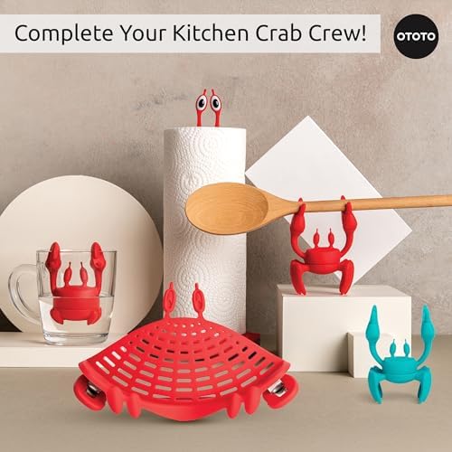 Red Crab Pasta Strainer - Time-Saving Clip-On Colander for Busy Households