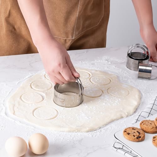 Husfunov Round Cookie Cutter Set with Handle