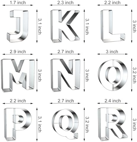 Alphabet Letter Cookie Cutters Set