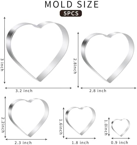 Sturdy Durable Heart Cookie Cutter Set for Valentines Day