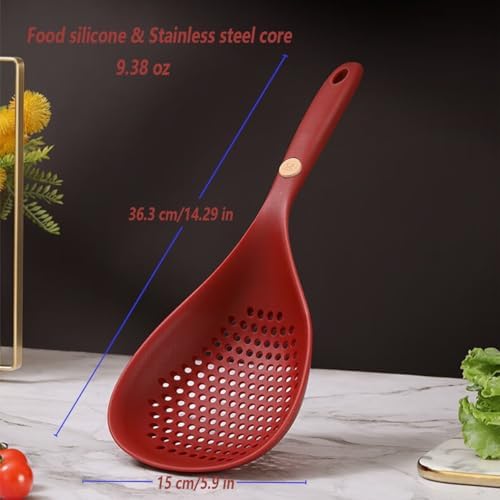 Sturdy Silicone Colander with Handle Heat-Resistant for Cooking