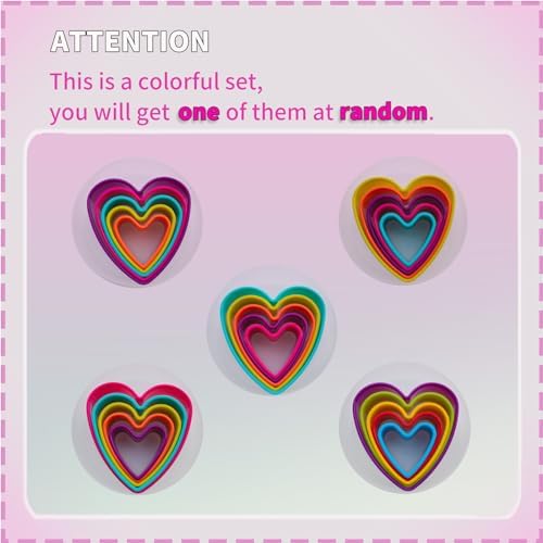5 Piece Heart Cookie Cutter Set for Baking Delightful Heart-Shaped Cookies