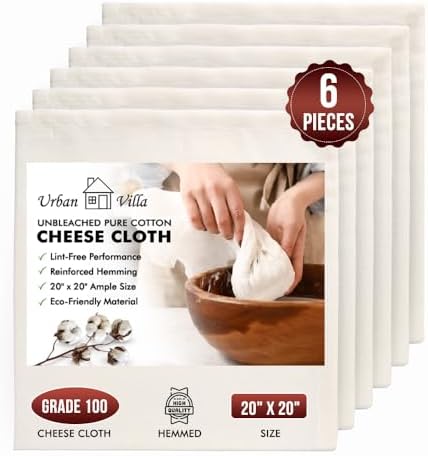 Urban Villa 6 Pcs Cheese Cloths - Fast Easy Use
