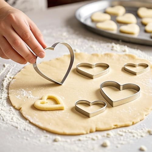 Sturdy Durable Heart Cookie Cutter Set for Valentines Day