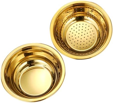 Premium 2-Piece Stainless Steel Colander Set for Quick Drainage Kitchen Use