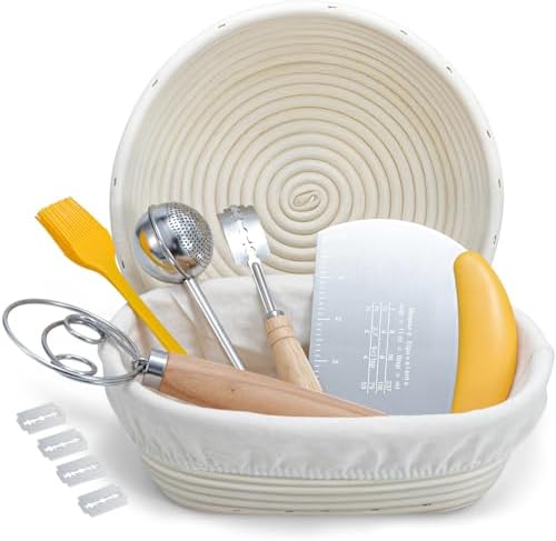 IKOCO Sourdough Starter Kit - Banneton Bread Proofing Basket - Perfect for Beginners Experts