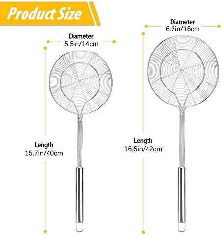 Pack of 2 Large Spider Strainer Stainless Steel Kitchen Utensils