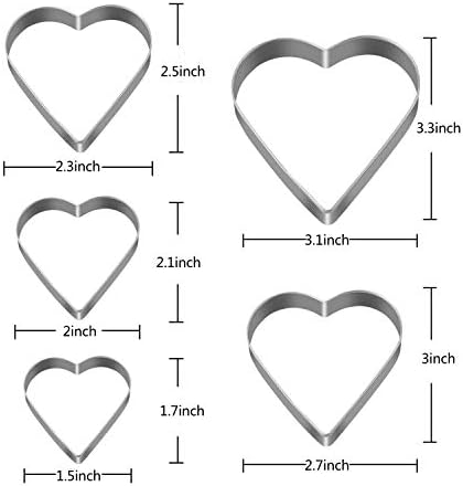 GORGEOUS HEART AND STAR COOKIE CUTTERS SET FOR VALENTINES DAY BISCUIT CUTTING KEEPSAKES