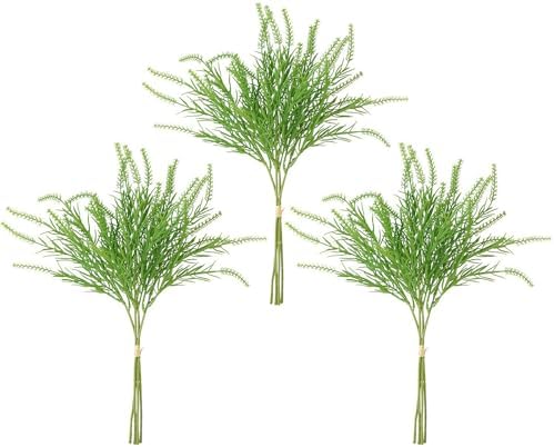 3-Piece Realistic Artificial Grass Greenery for Home Office Use