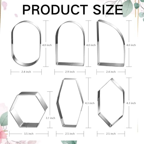 Geometric Plaque Cookie Cutter Set 6 Piece Set Easy to Use Durable