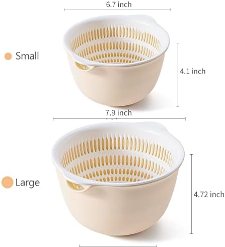Double Layer Kitchen Colander Set with Bowl Strainer