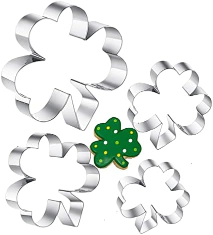 St Patricks Day shamrock cookie cutter set 4-piece