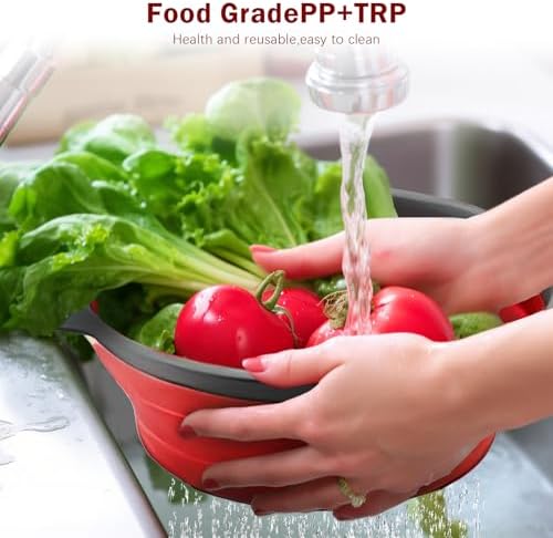 Collapsible Colander Set of 2 Silicone Kitchen Strainer Set