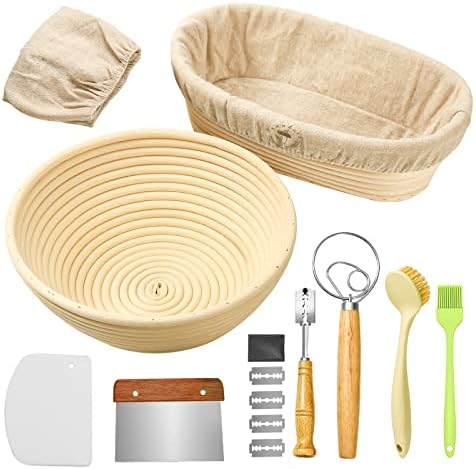 Banneton Bread Proofing Basket Sourdough Starter Kit Beginner-Friendly Easy to Use
