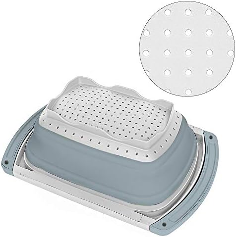QiMH Collapsible Colander BPA-Free 6-QT Capacity Easy to Use