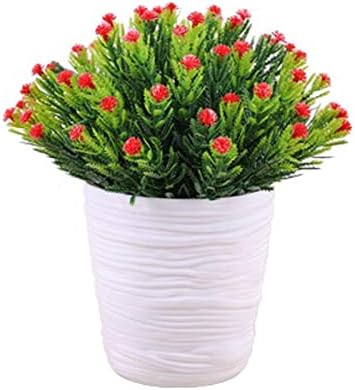 GRCQLWT Realistic Flock Potted Green Plant