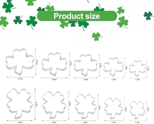 St Patricks Day Shamrock Cookie Cutter Set by Egypamid
