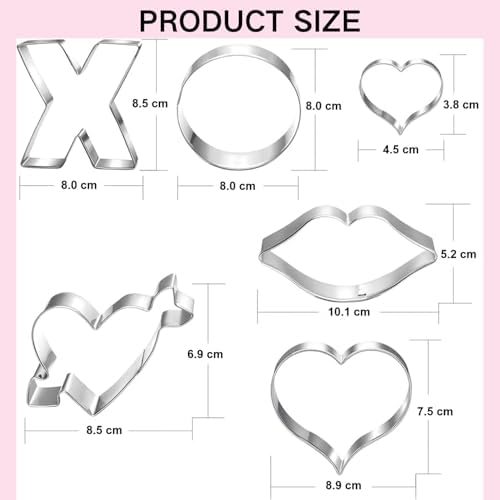 Valentines Heart Cookie Cutter Set - Dishwasher Safe