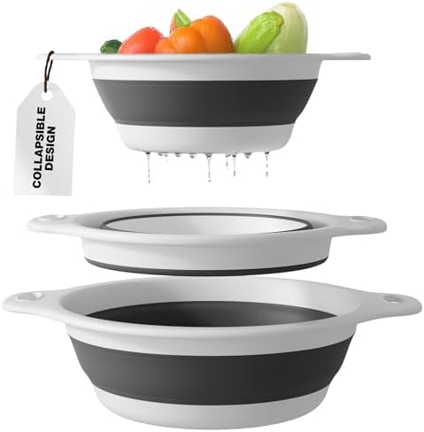 Collapsible Colander Set for Kitchen Use
