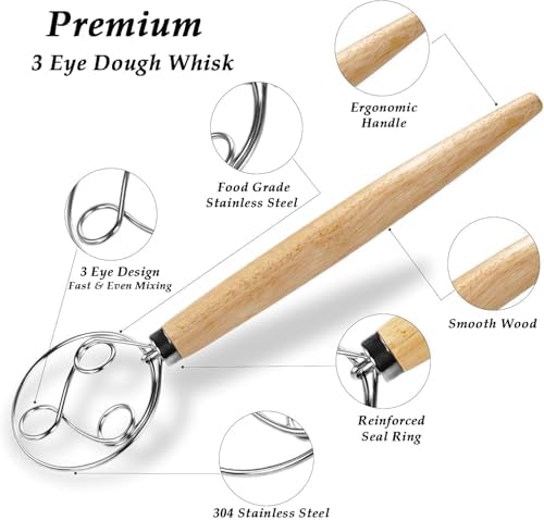 YAANI Sourdough Starter Kit with Banneton Baskets and Baking Tools
