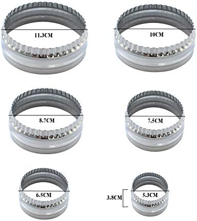 SurgeHai Fluted Cookie Cutters Set of 6