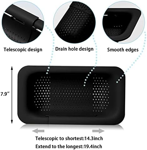 Collapsible Sink Strainer Basket Extendable Plastic Fruit Vegetable Strainer for Kitchen Use